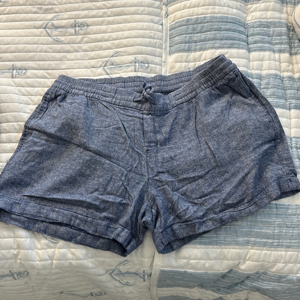 Blue Linen Shorts Old Navy